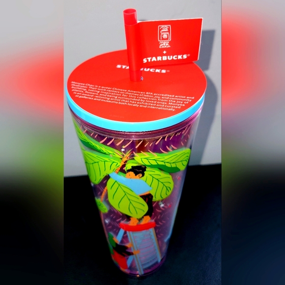 NWT Starbucks X Monyee Chau Chinese American Artist Collab Summer Jungle Tumbler - Picture 3 of 3